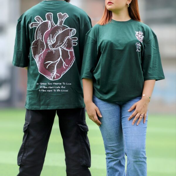 Primum Print Drop Shoulder T-shirt | Green