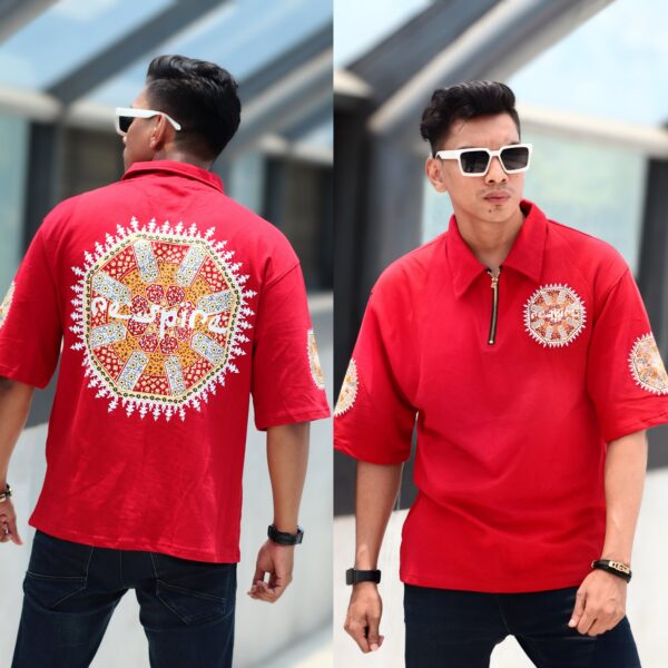 Classical Edition Terry Fabric Zipper Polo- Red | Dacca Trend