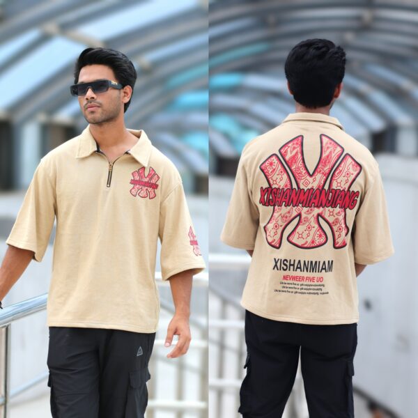 Classical Edition Terry Fabric Zipper Polo- Cream | Dacca Trend